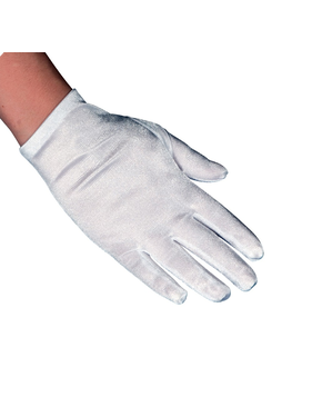 Γάντια Παιδικά Σατέν Ασπρα